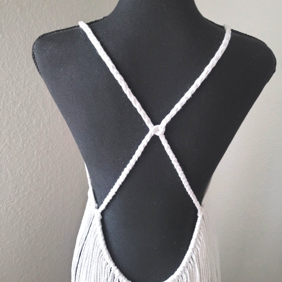 Dress - Boho macrame burning man festival dress beachwear white crochet small-m - Picture 5 of 5